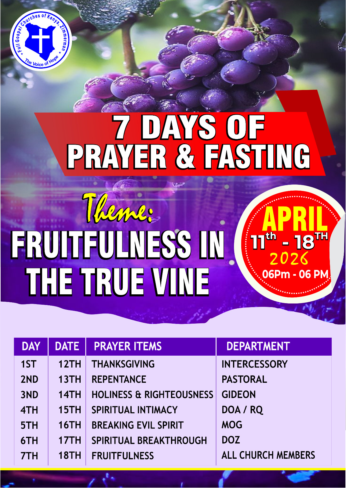 7 Days of Prayer and Fasting